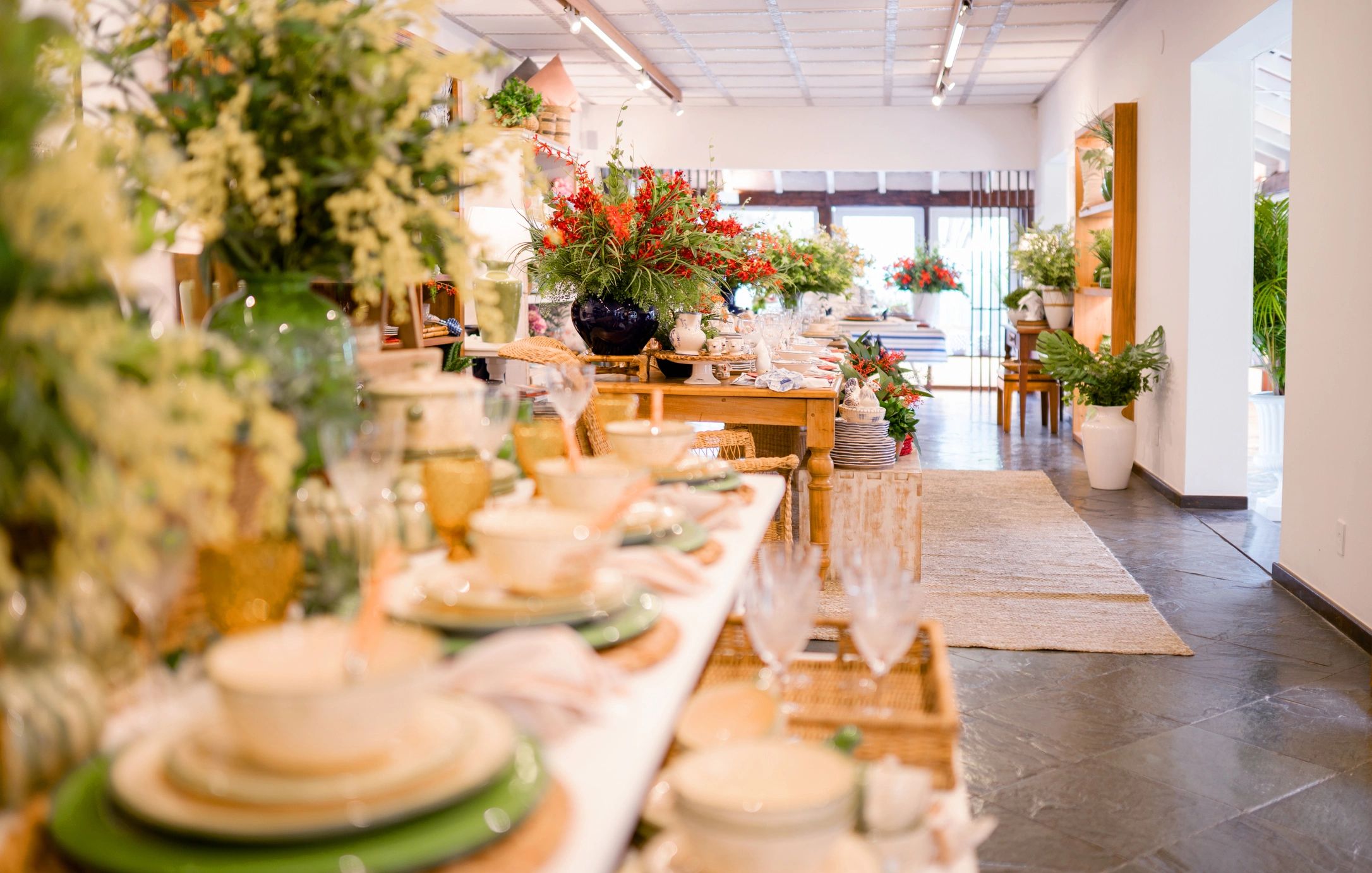 Kitchenware products displayed in a retail showroom